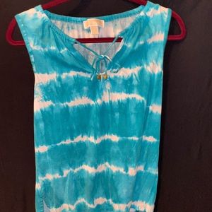 Michael Kors Teal Tie Dye Tank Top Blouse size medium